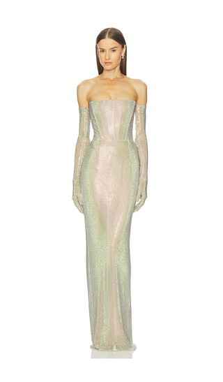 Bronx Banco Florentina Diamond Gown in Green. - size XL | Revolve Clothing (Global)