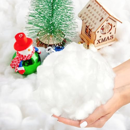 Apragaz Christmas Fake Snow Decoration, 1.1 LB Artificial Snow Fluffy Fake Snow Bulk, Flame Resistant Indoor Snow for Winter Village, Nativity, Christmas Tree, Christmas Decoration | Amazon (US)