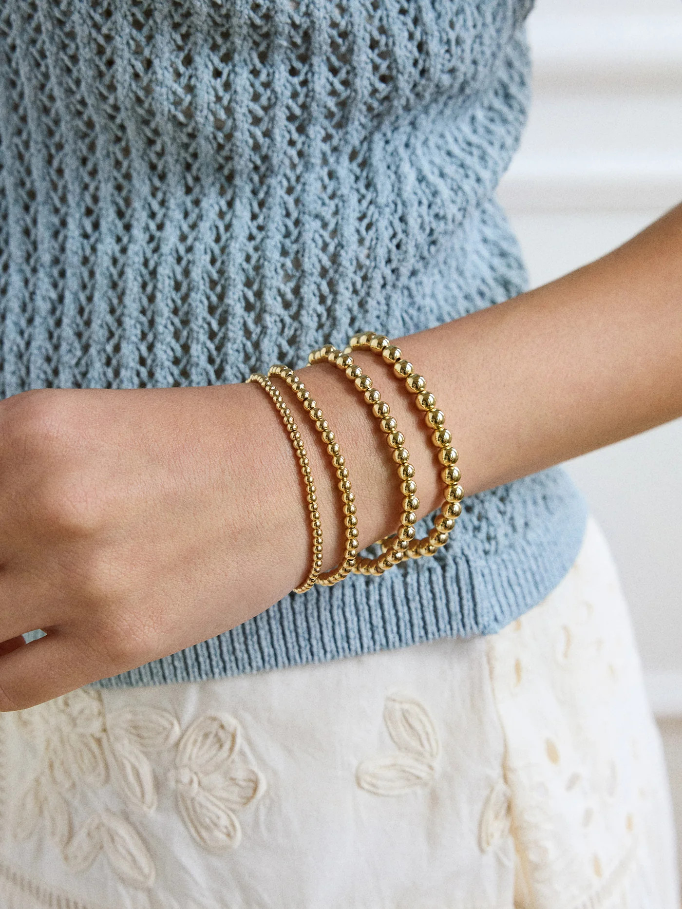 Gold Pisa Bracelet - 3MM Beads | BaubleBar