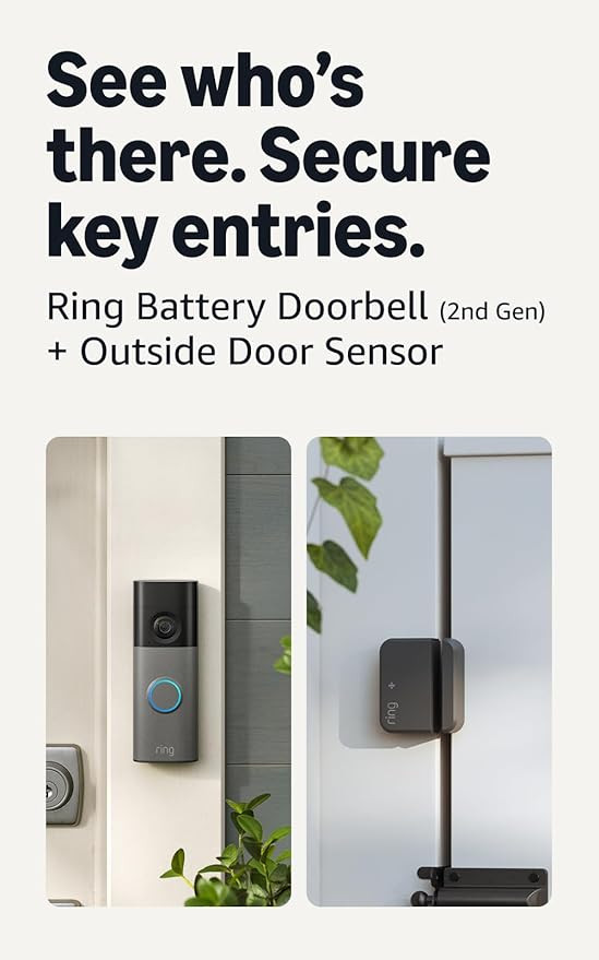 Ring Battery Doorbell (newest model), Speckled Gray with Outside Door Sensor, (newest model) | Amazon (US)