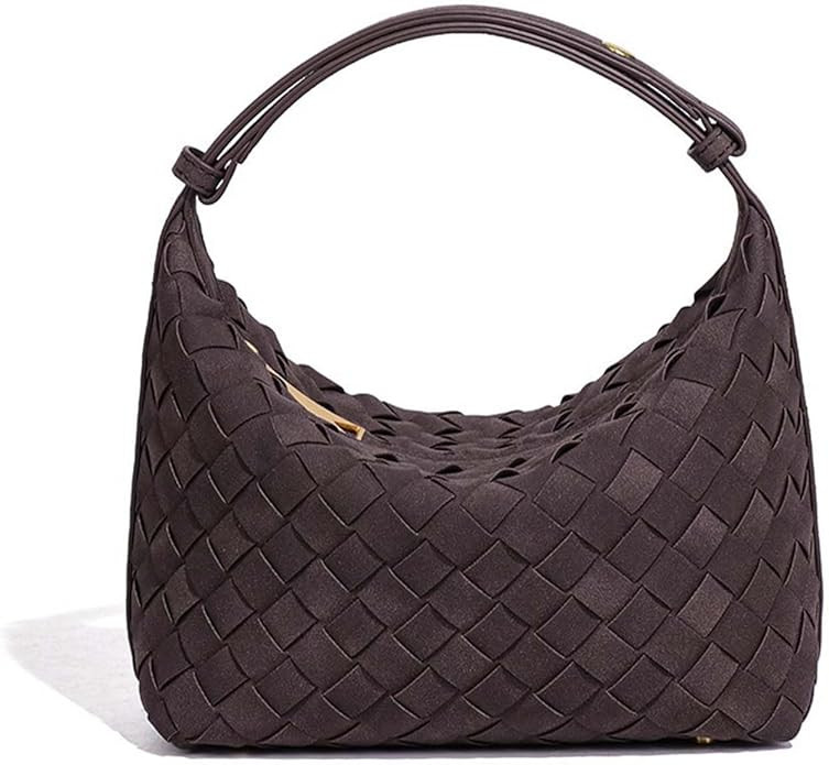 AWUXINE Woven Purse for Women Suede Leather Shoulder Bag Vegan Tote Bags Suede Hobo Top-Handle Ha... | Amazon (US)