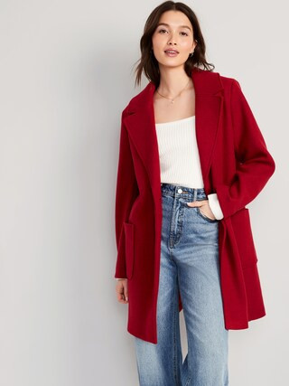 Oversized Soft-Brushed Overcoat for Women | Old Navy (US)
