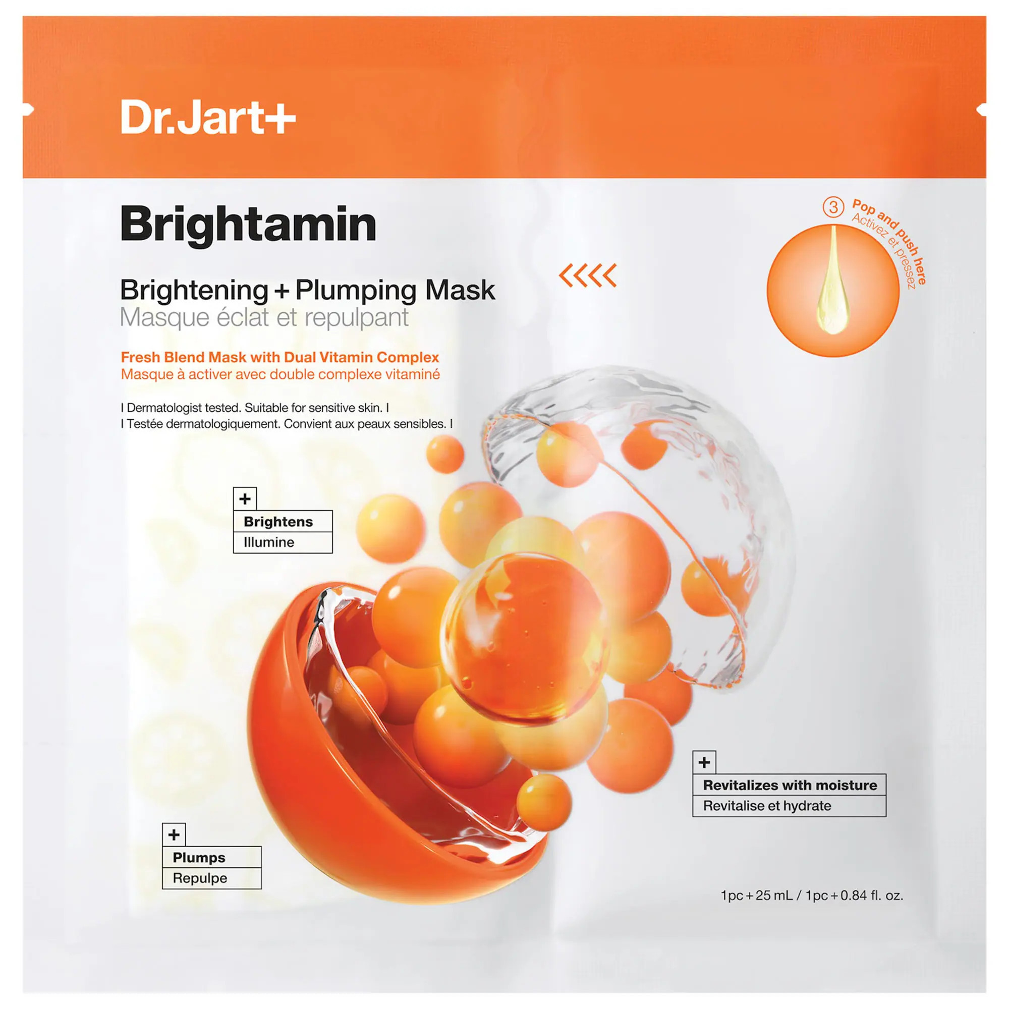Dr. Jart+ Brightamin Brightening + Plumping Face Mask with Vitamin C 0.84 oz / 25 mL | Sephora (US)
