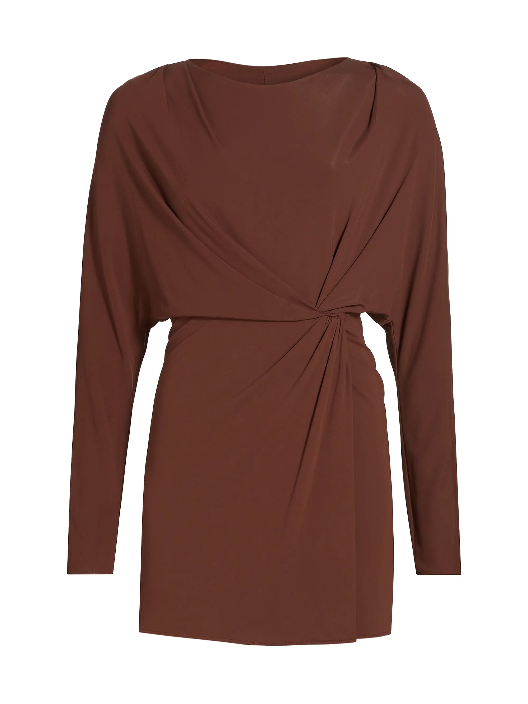 Shop SIMKHAI Tasha Draped Jersey Minidress | Saks Fifth Avenue | Saks Fifth Avenue