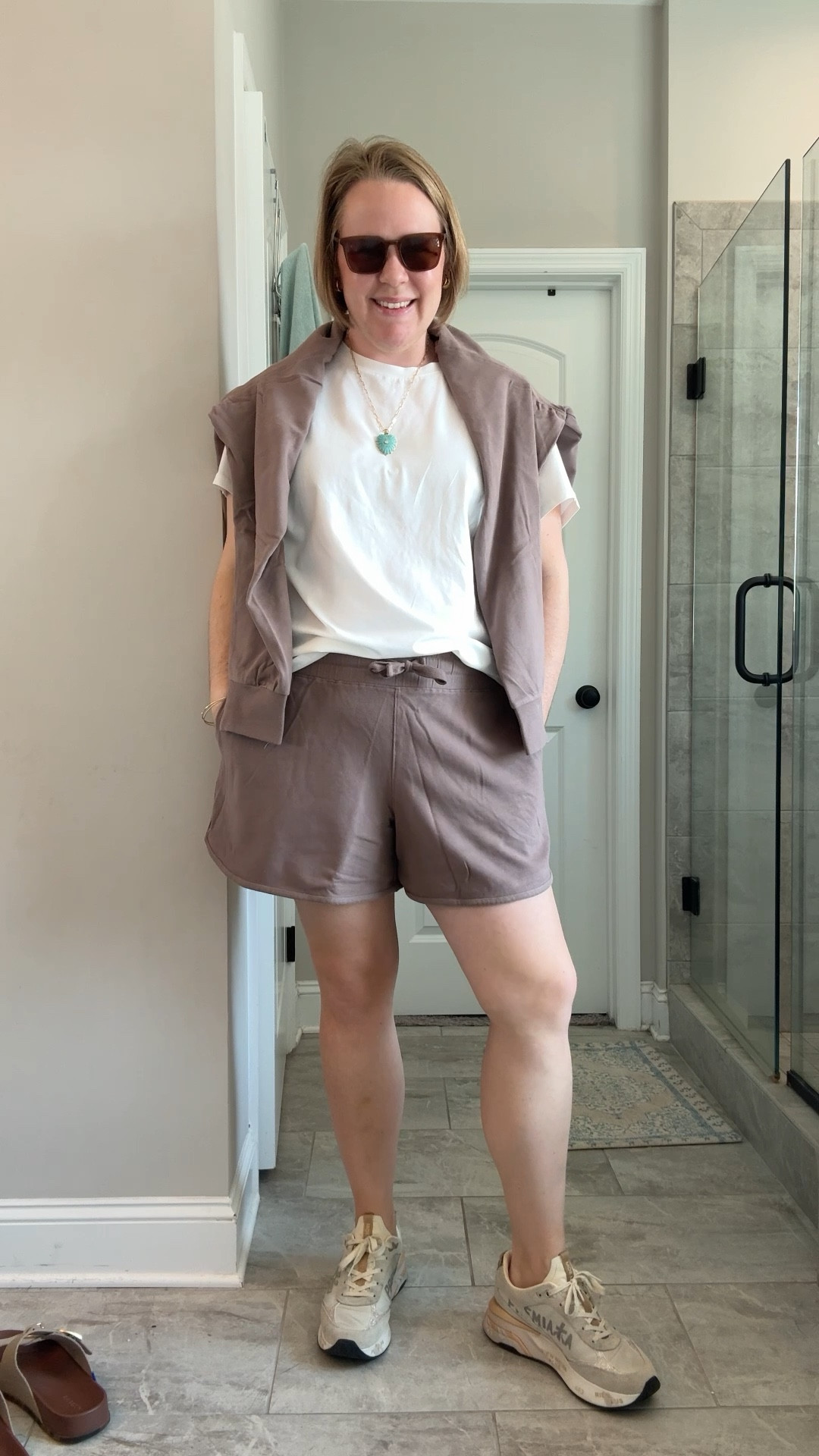 Another @Pact set perfect for spring is the Cloud knit short set! This deep taupe color is the perfect neutral and the shorts length are mom approved!  I’m in an XL in top and bottom! Wear with sneakers or sandals. Perfect for saturday morning soccer games. 

#LTKmomlife #LTKMidsize #LTKootd