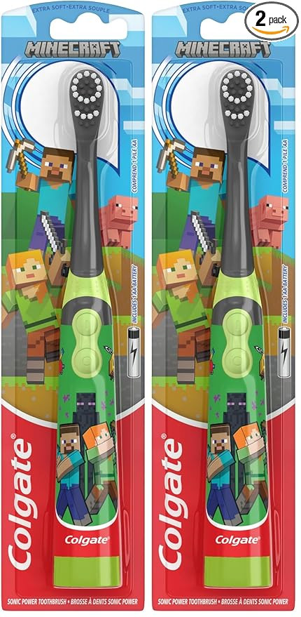 Colgate Kids Battery Powered Minecraft Toothbrush, Extra Soft Kids Battery Toothbrush with 1 AA B... | Amazon (US)