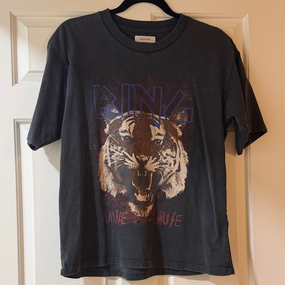 Anine Bing Charcoal Tiger Graphic Tee | Poshmark
