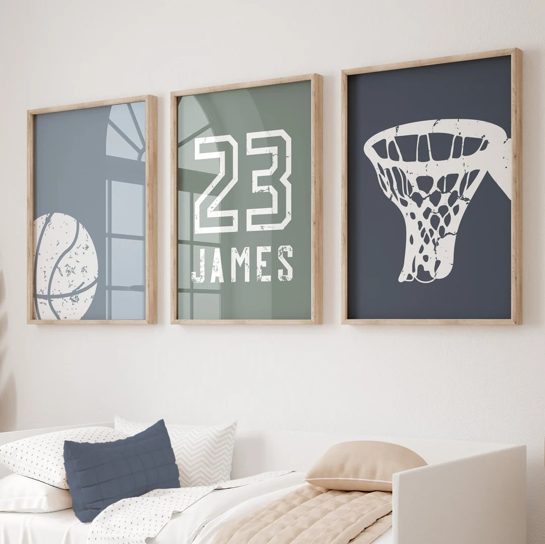 Basketball Wall Art, Basketball Prints, Custom Name Basketball Poster, Boys Room Decor, Kids Room... | Etsy (US)