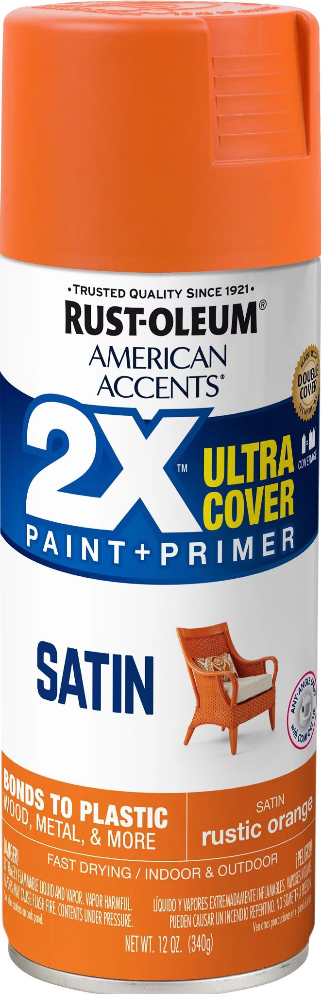 Rustic Orange, Rust-Oleum American Accents 2X Ultra Cover Satin Spray Paint, 12 oz | Walmart (US)