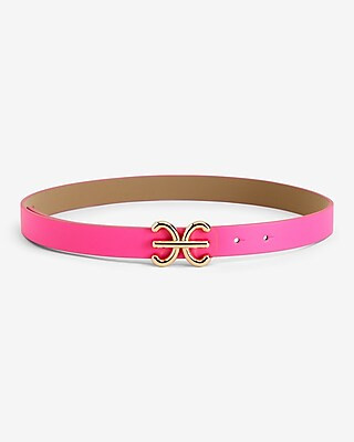 Faux Leather E Monogram Belt | Express