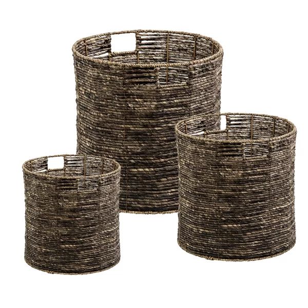 Coastal Wicker 3 Piece Nesting Storage Basket Set | Wayfair North America