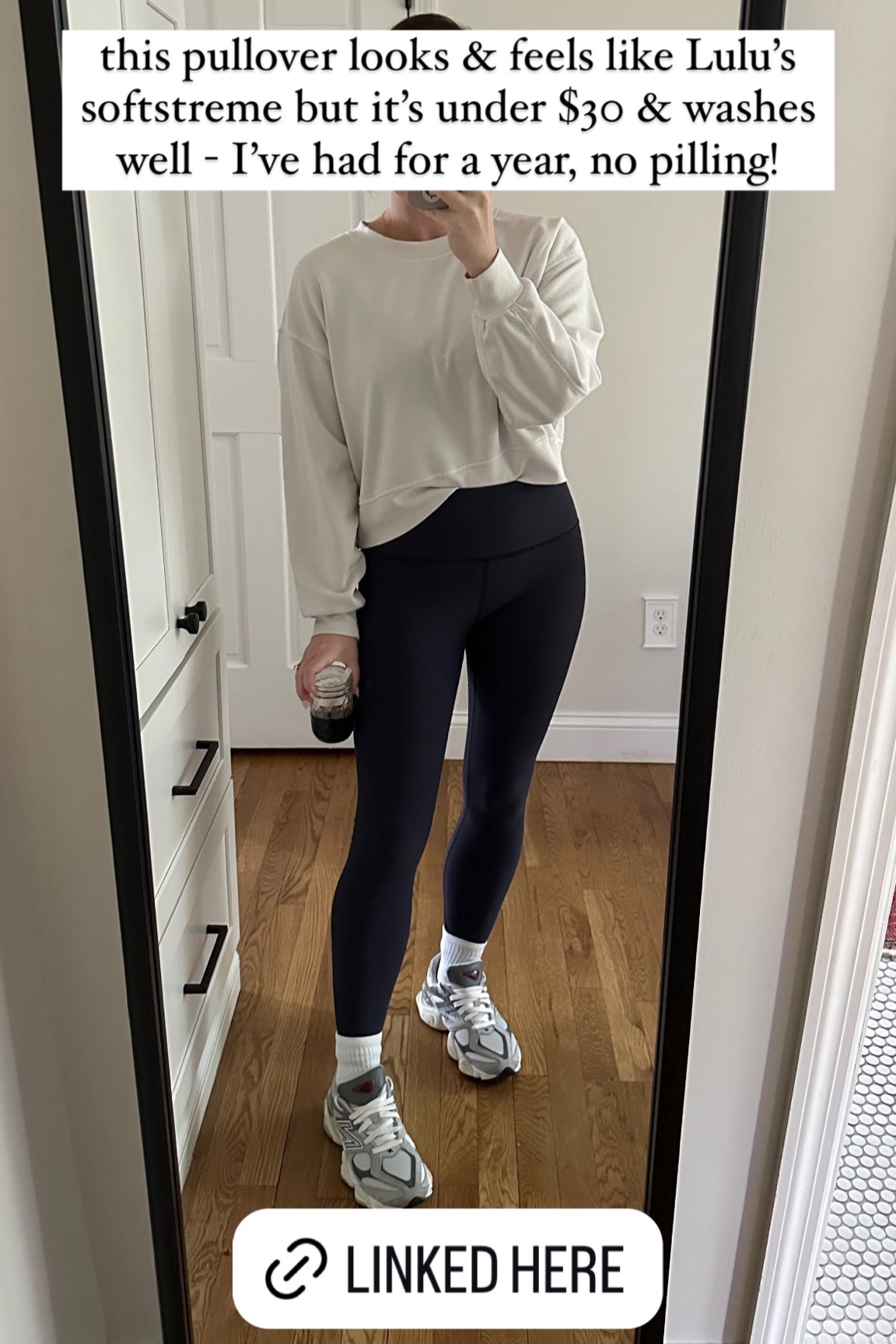 this pullover looks & feels like Lulu’s softstreme but it’s under $30 & washes well - I’ve had for a year, no pilling!