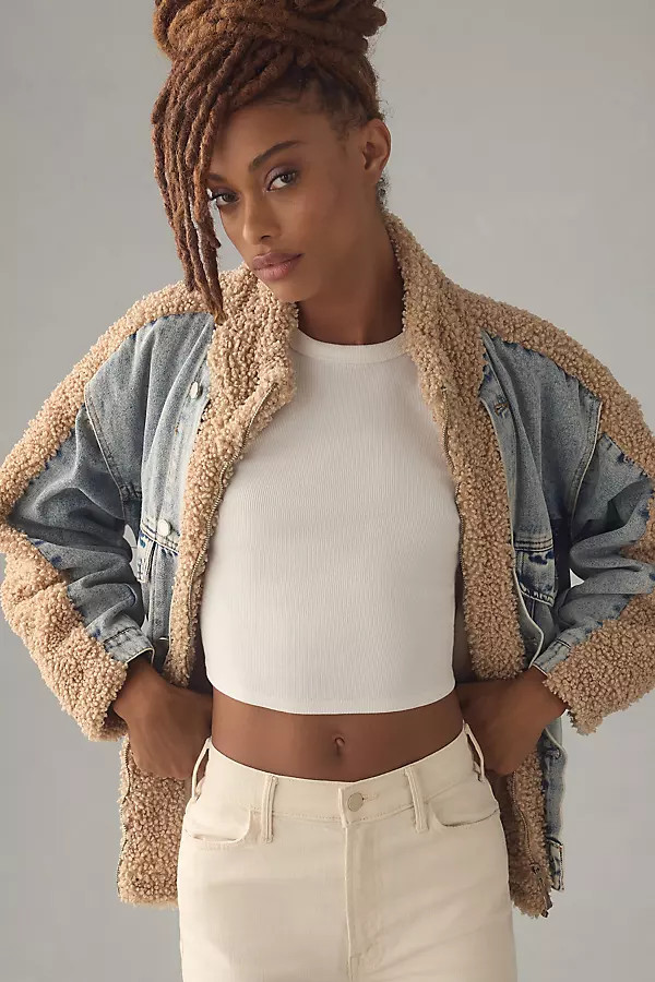 BLANKNYC Fuzzy Wuzzy Jacket By BLANKNYC in Blue Size L | Anthropologie (US)