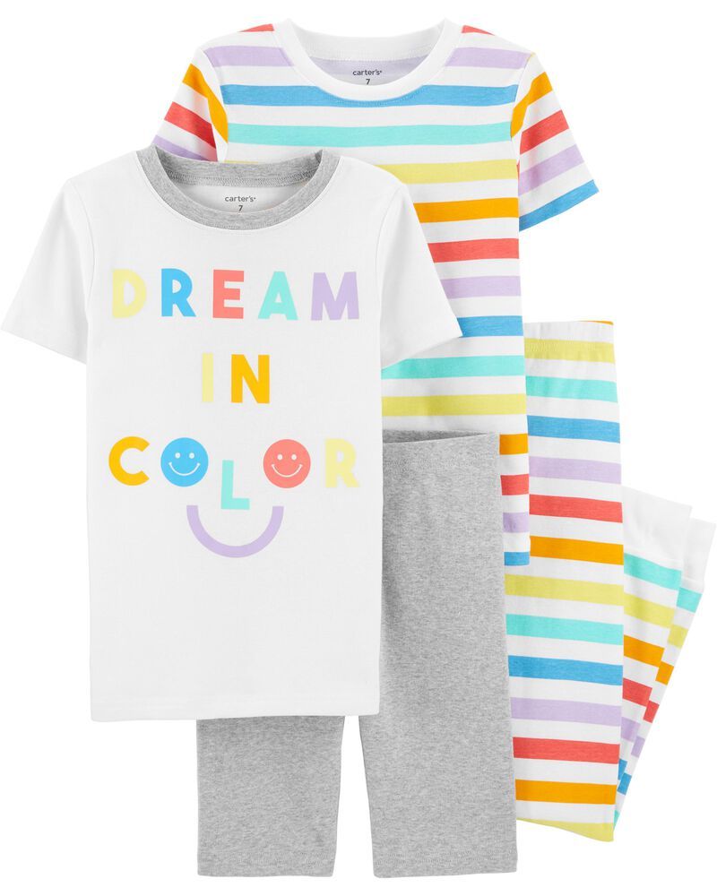 4-Piece Dream In Color Snug Fit Cotton PJs | Carter's