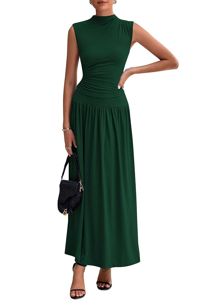 PRETTYGARDEN Womens Skirt Sets 2025 Summer Ruched Tank Tops Ruffle Maxi Skirts Wedding Guest Matc... | Amazon (US)