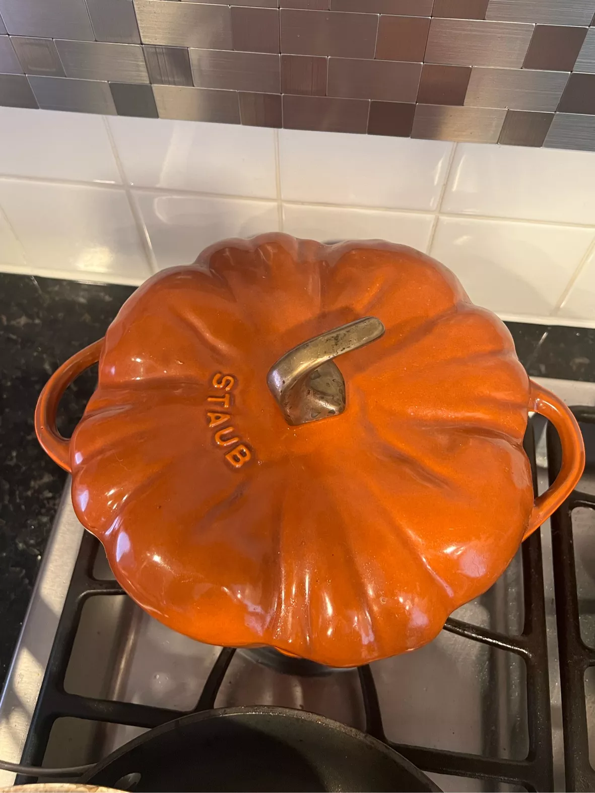 Staub Cast Iron Pumpkin Cocotte, 3.5-Quart, Burnt Orange