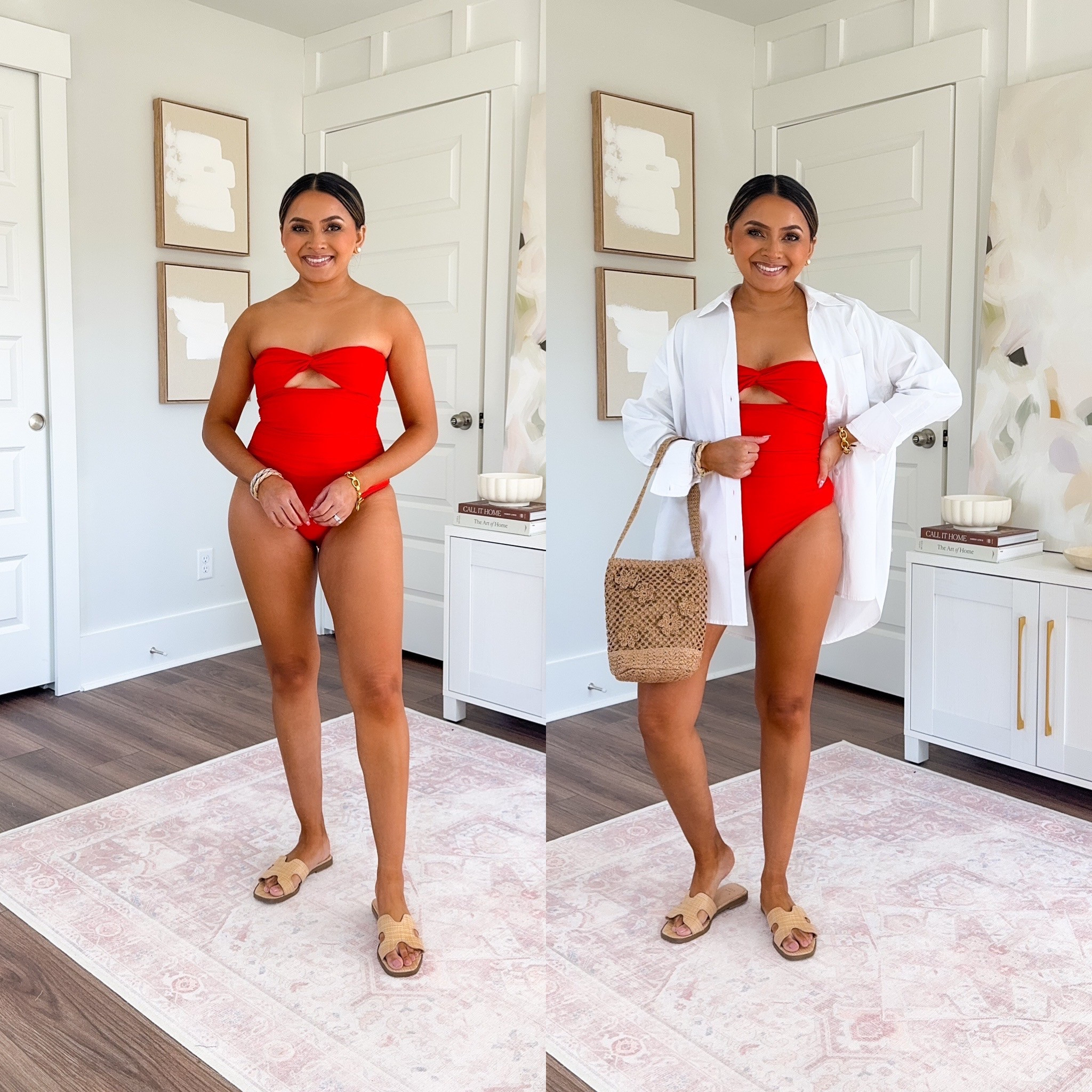Red swimsuit size 0 TTS
White button down size xs petite TTS
Tan sandals size 5.5 TTS


#LTKTravel #LTKSwim #LTKPetite