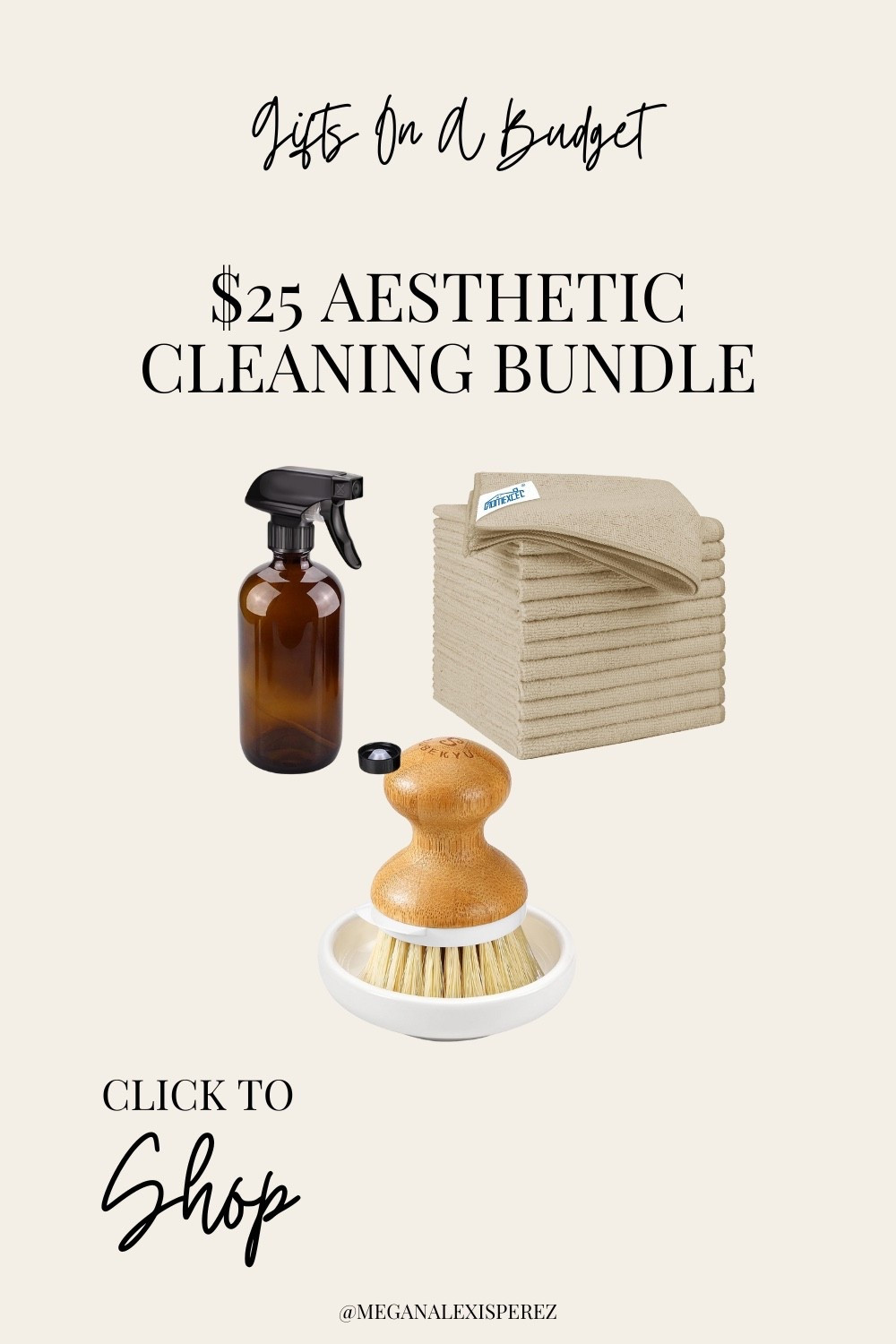 A neutral, aesthetic $25 cleaning bundle featuring amber spray bottles, microfiber cloths, and cozy homemaking favorites. Perfect for moms who love simple, clean, cozy home rhythms. 

#LTKGiftGuide #LTKHoliday #LTKHome