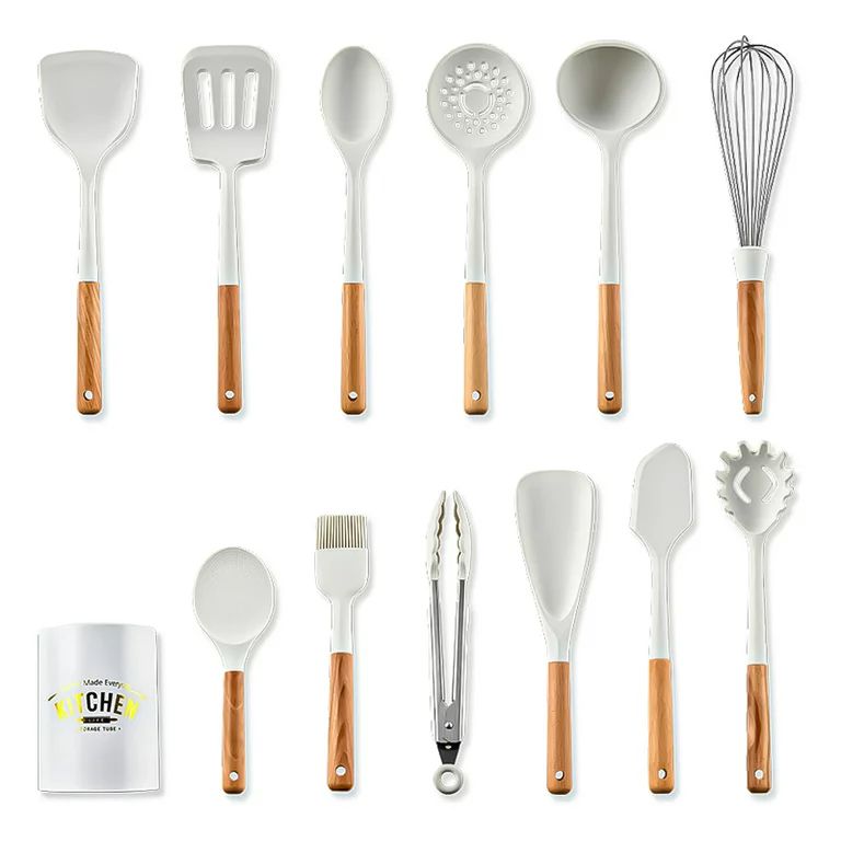 Clearance! Kitchen Silicone Cookware Set, Kitchen Utensil Set 13 Pieces, Non-Stick Heat Resistant... | Walmart (US)