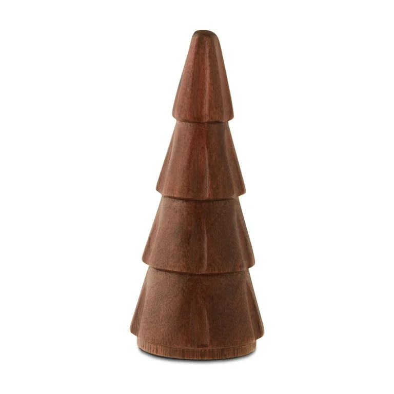 Mango Wood Christmas Tree Tabletop Decoration, Brown, 5", by Holiday Time | Walmart (US)