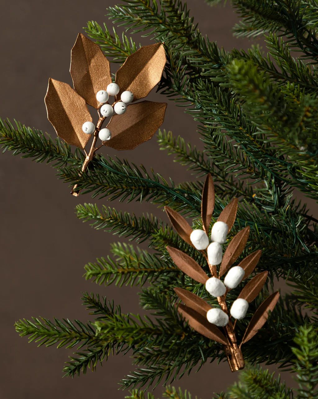 Bronze Leaf Clip Ornament (Set of 2) | McGee & Co.
