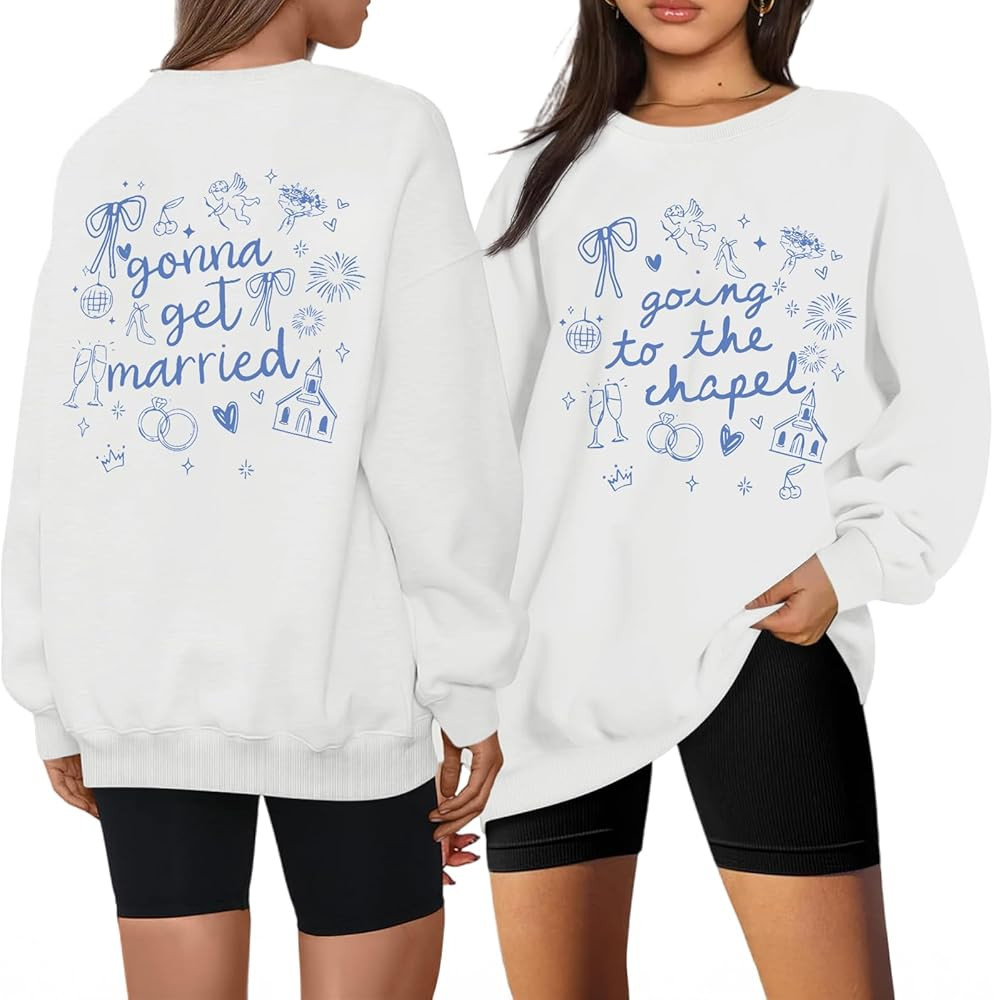 Going to The Chapel Bride Sweatshirts Bride to Be Sweatshirt Bachelorette Sweatshirt for Bridal P... | Amazon (US)