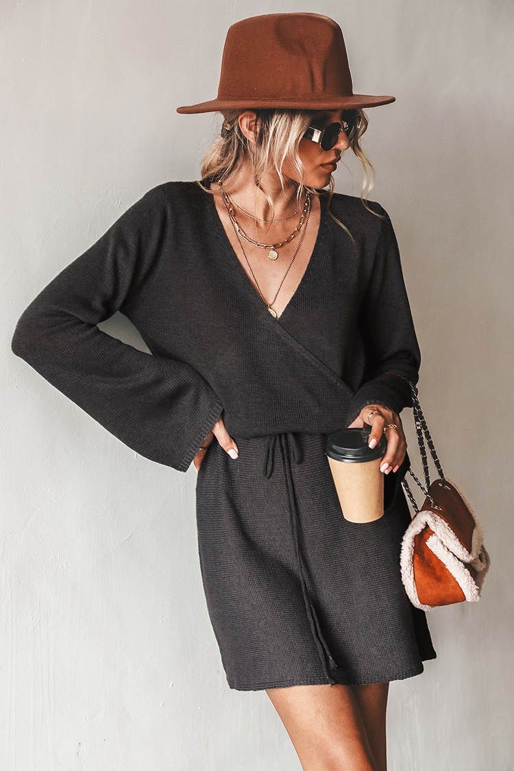 One More Drawstring Sweater Dress | Cupshe US