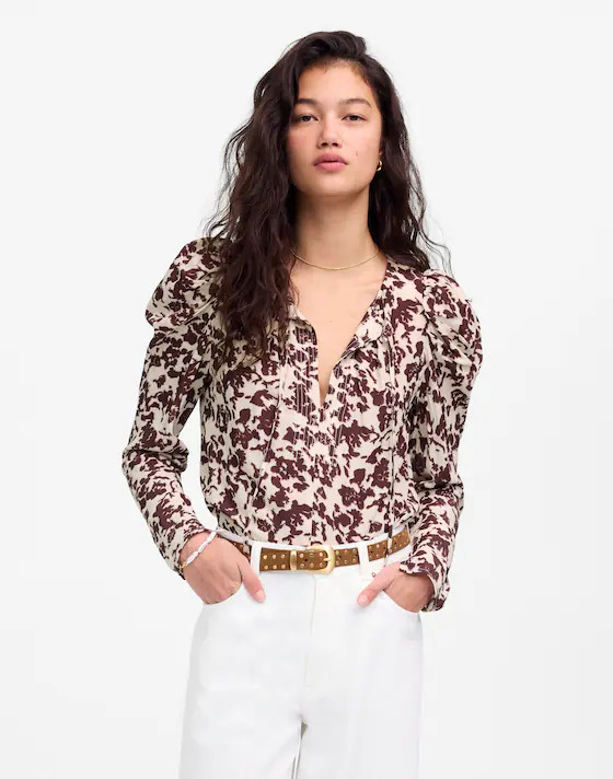 Draped Tie-Front Top | Madewell | Madewell