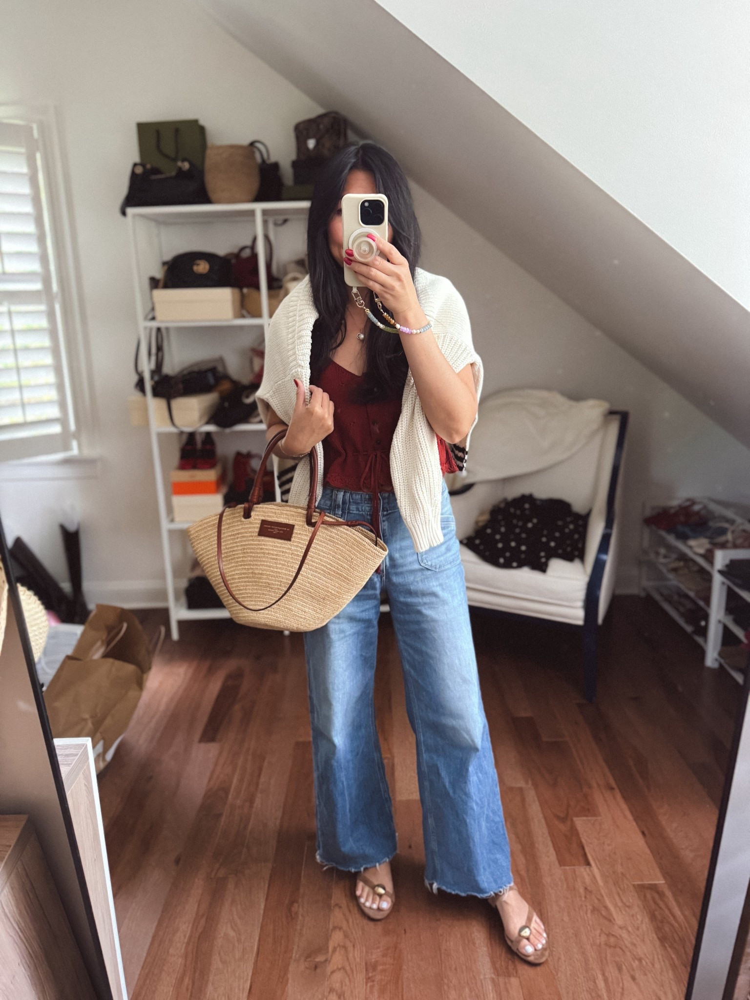 The temps here have been cooler than years past even with it officially being summer. Usually around this time I’d be in cutoff shorts and tanks yet I’ve still been wearing jeans and knits to stay warm. This knit tank has been great to wear alone with my favorite pair of jeans during the day but as soon as it gets cooler I just throw on a sweater. 

All the pieces I’m wearing here have been on heavy rotation, I’m pretty sure you’re going to get sick of seeing me in them 🧶👖

#LTKStyleTip #LTKItBag #LTKShoeCrush