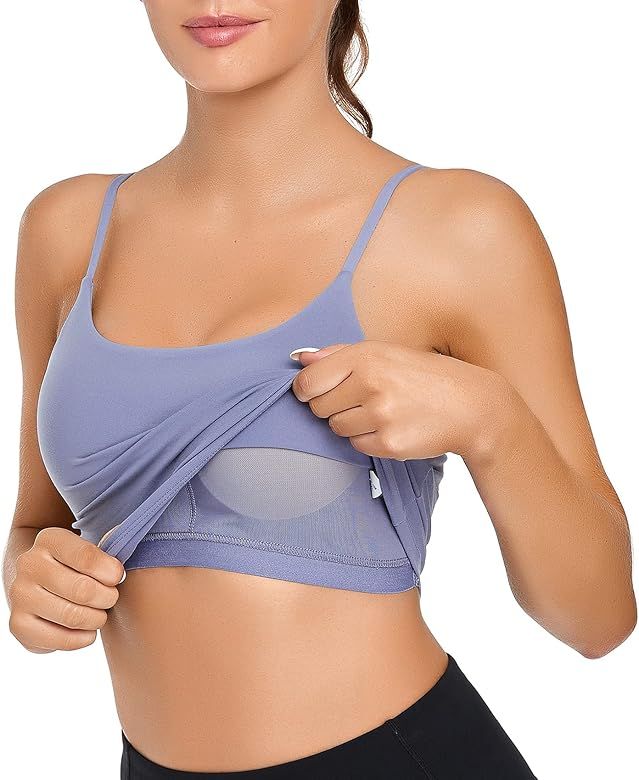 Lemedy Women Padded Sports Bra Fitness Workout Running Shirts Yoga Tank Top (S, Lavender) at Amaz... | Amazon (US)