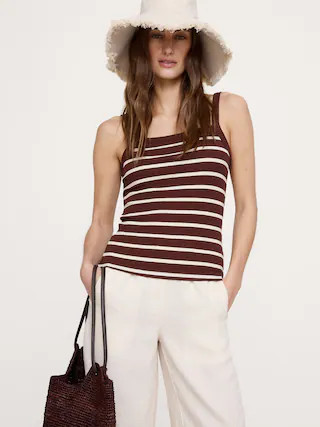 Ribbed Square-Neck Tank | Banana Republic (US)