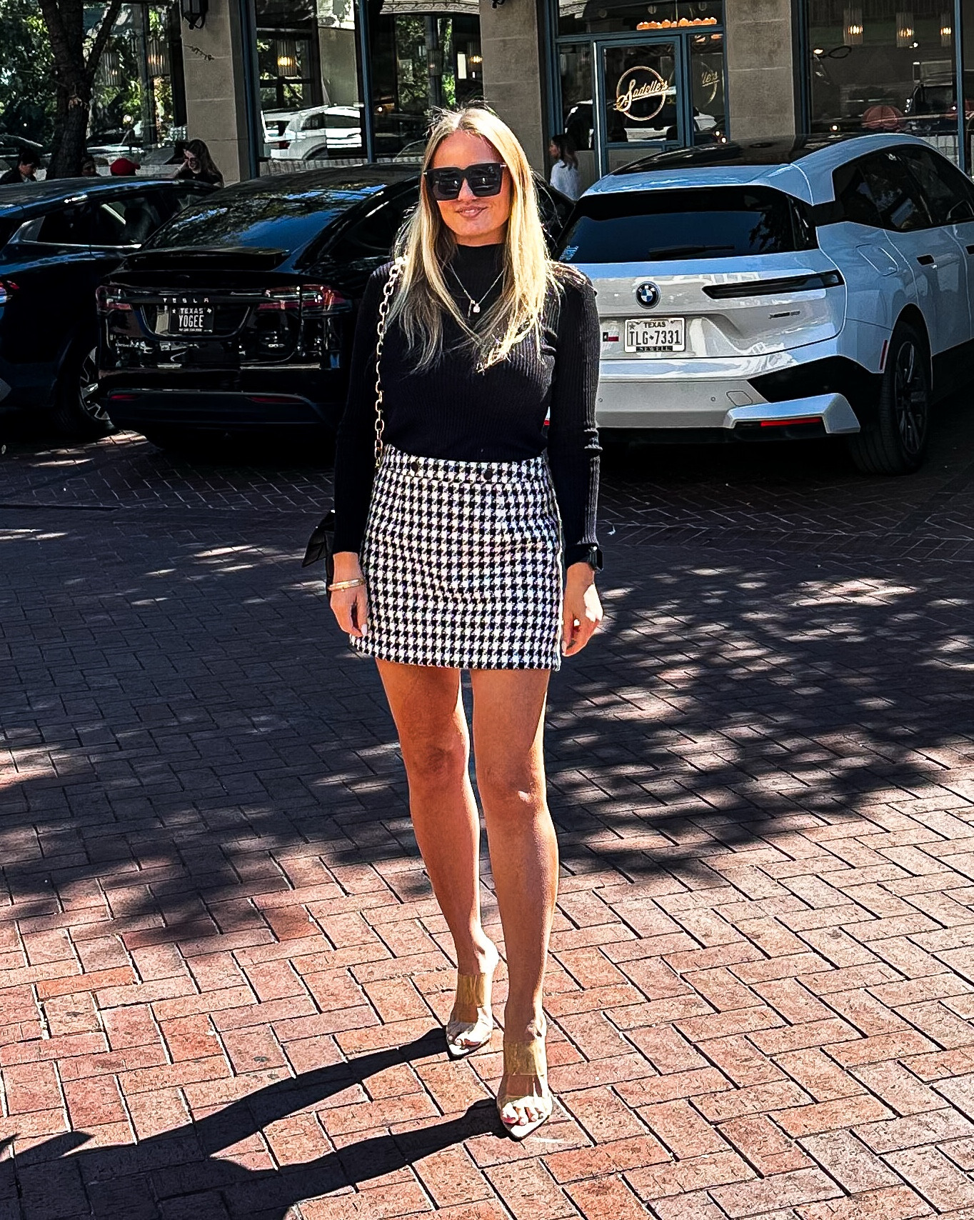 OOTD fall outfit 
black long sleeve turtleneck 
Skirt
Black Bag
Sandal heels 
Black sunglasses 

Amazon
VICI
ASOS

#LTKStyleTip #LTKWorkwear #LTKVideo