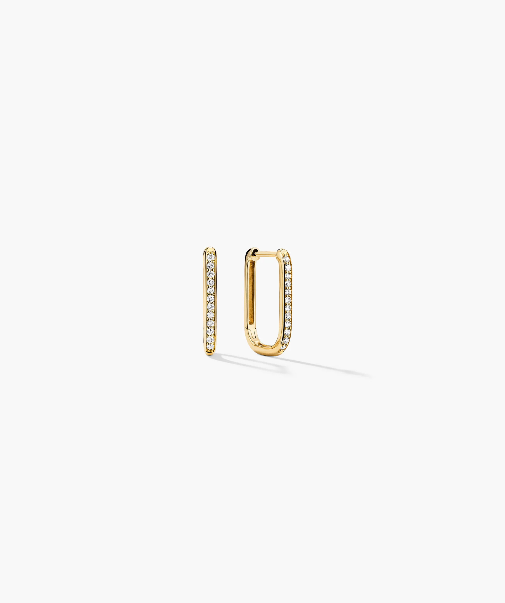 Pavé Diamond Small U Hoops | Mejuri Fine Crew