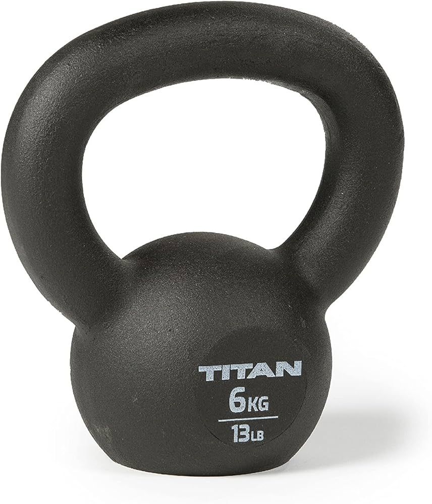 Titan Fitness 6 KG Cast Iron Kettlebell, Single Piece Casting, KG and LB Markings, Full Body Work... | Amazon (US)