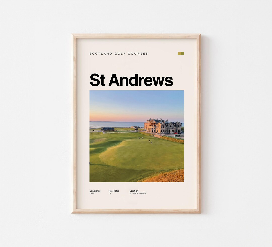 St Andrews Golf Course Poster – Printable Gift for Golf Lovers - Minimal Style - Digital Downlo... | Etsy (US)
