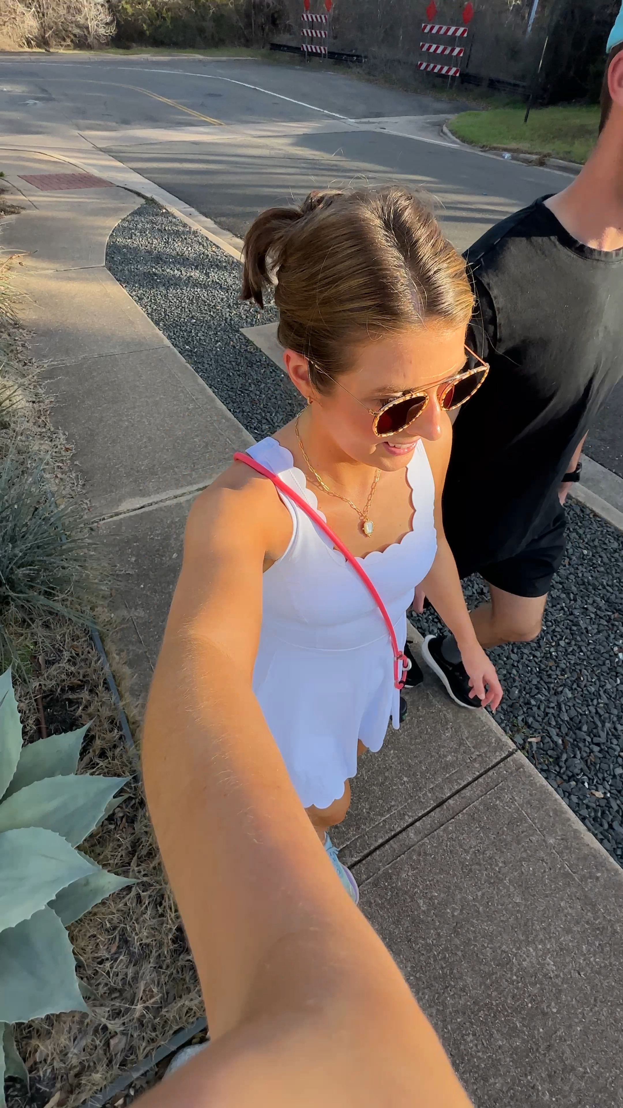 Afternoon walk with Grant & Remi 💗 wearing an XS in dress :)