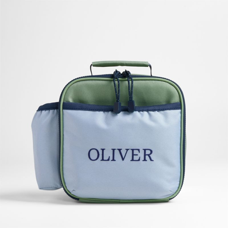 Colorblock Green and Blue Soft Insulated Kids Lunch Box + Reviews | Crate & Kids | Crate & Barrel