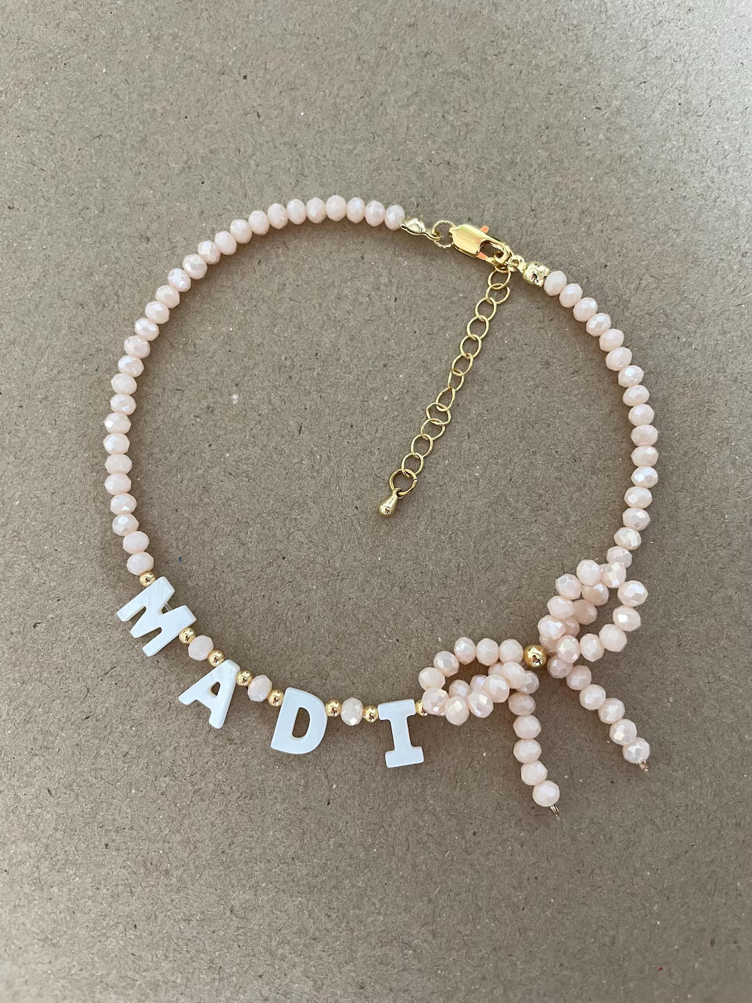 Toddler Name Necklace, Kids Handmade Necklace, Mother of Pearl Name Necklace, Gift for Little Gir... | Etsy (US)