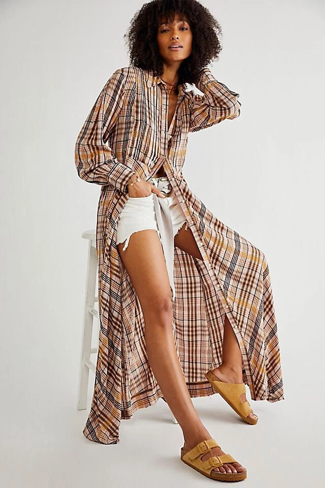 NWT FREE PEOPLE Sz XS SADIE PLAID MAXI DRESS | eBay US