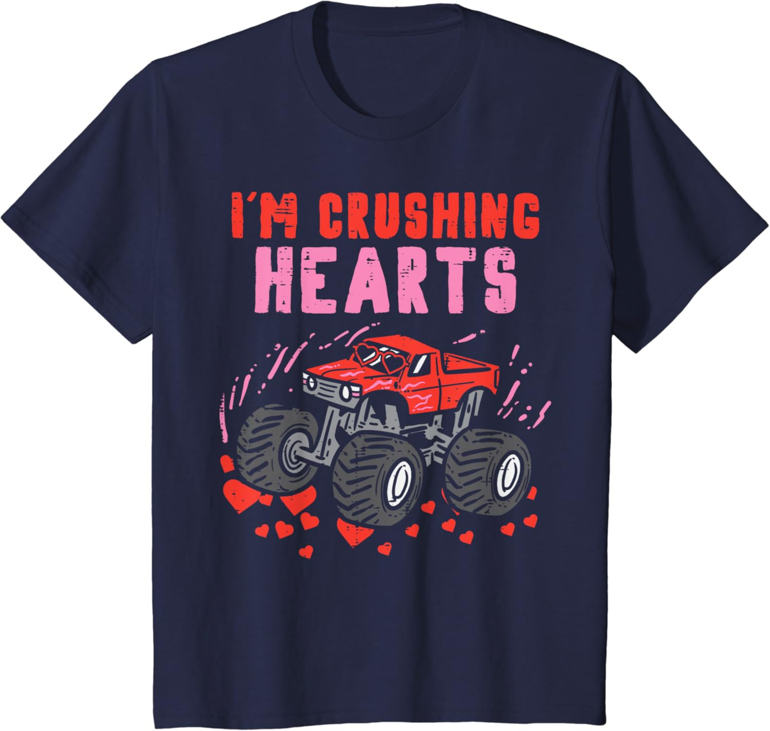 Kids I Crush Hearts Monster Truck Toddler Boys Valentines Day T-Shirt | Amazon (US)
