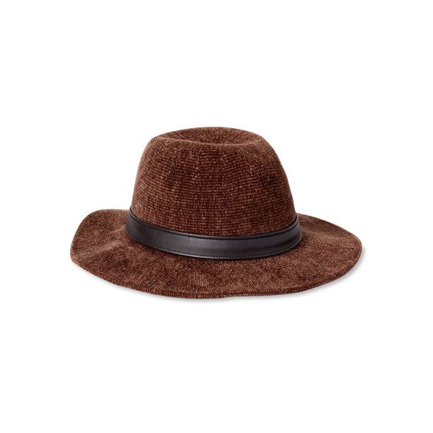 Scoop Women's Chenille Fedora with Faux Leather Trim | Walmart (US)