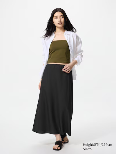 Linen Blend SkirtColour: 09 BLACKSize: Women SXXSXSSMLXLFind my sizeGet help with finding your si... | UNIQLO (UK)