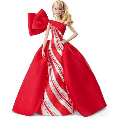 Barbie 2019 Holiday Doll, Blonde Curls with Red & White Gown | Target
