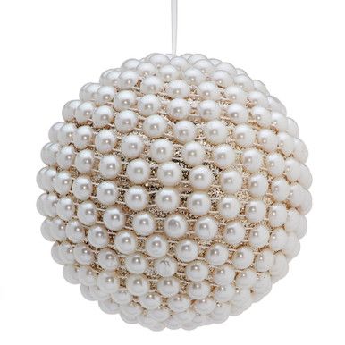 Pearl Glitter Ball Ornament | Z Gallerie