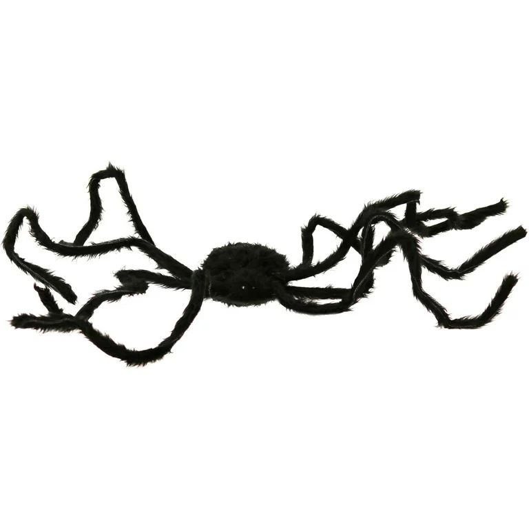 Haunted Hill Farm 3.7 ft. Scary Hanging Black Spider Decoration with Beady Eyes | Halloween Haunt... | Walmart (US)