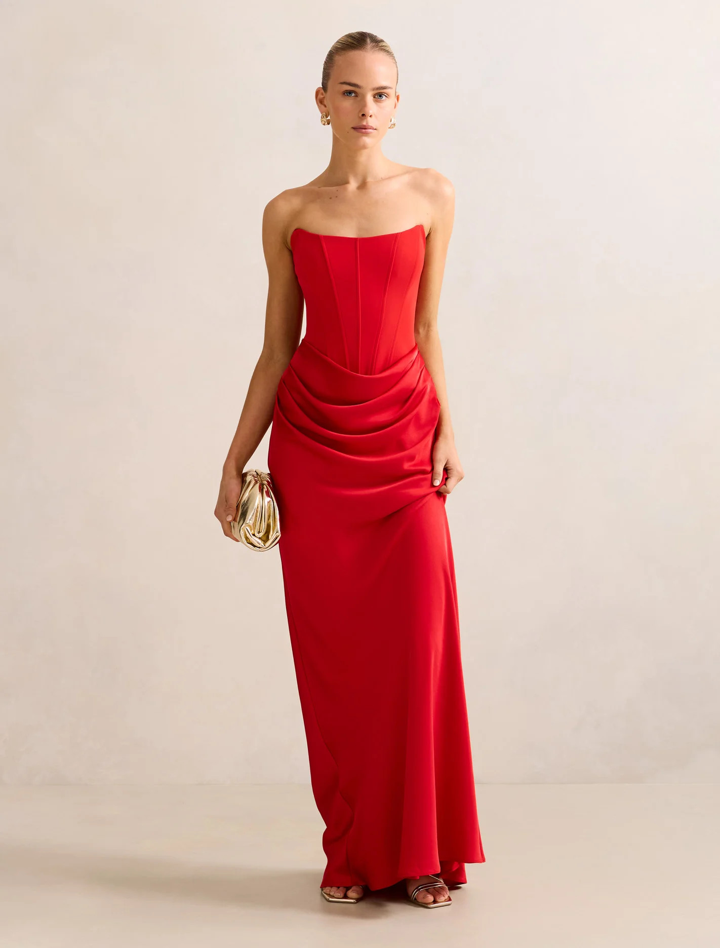 Isra Drape Strapless Maxi Dress | Ever New (CA)