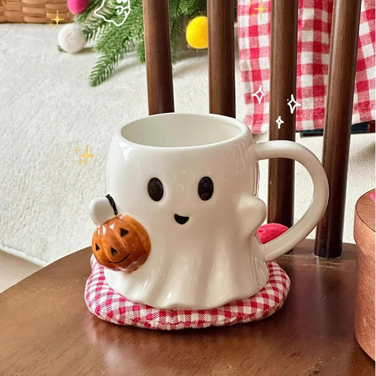 14 oz Halloween Ghost Coffee Mug-Cute Ceramic Ghost Pumpkin Pattern Mug Coffee Cup Halloween Acce... | Walmart (US)