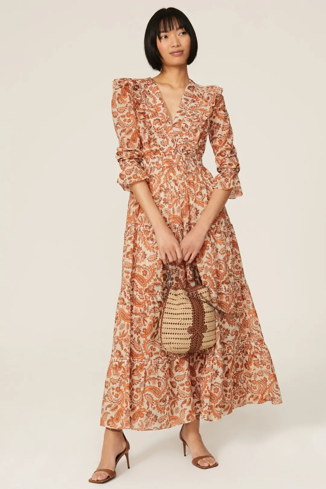 Orange Ruffled Maxi | Rent the Runway