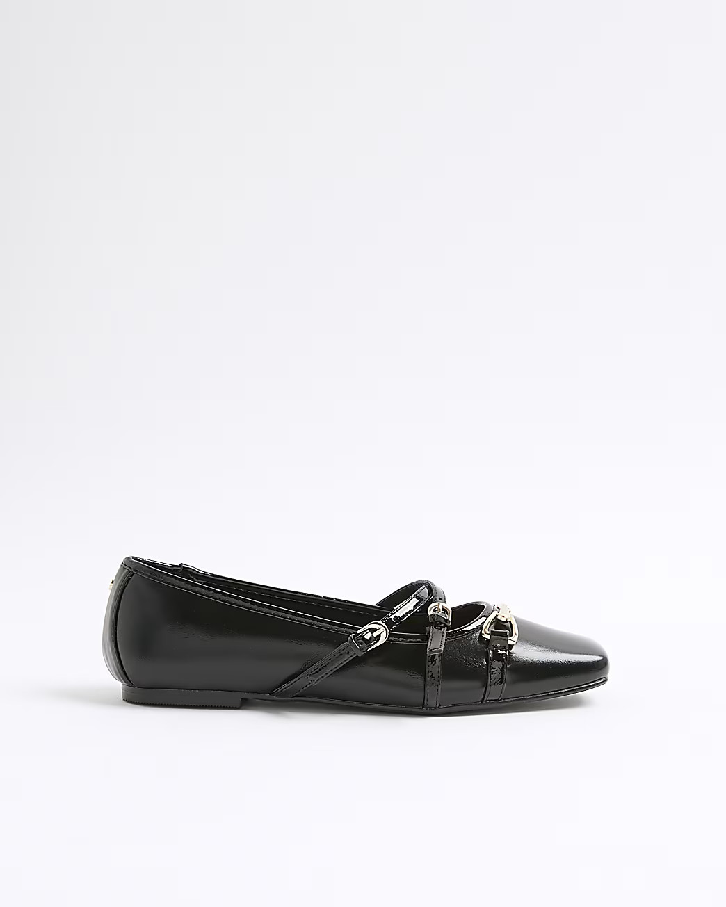 Black Snaffle Cross Strap Mary Jane Shoes | River Island UK & IE