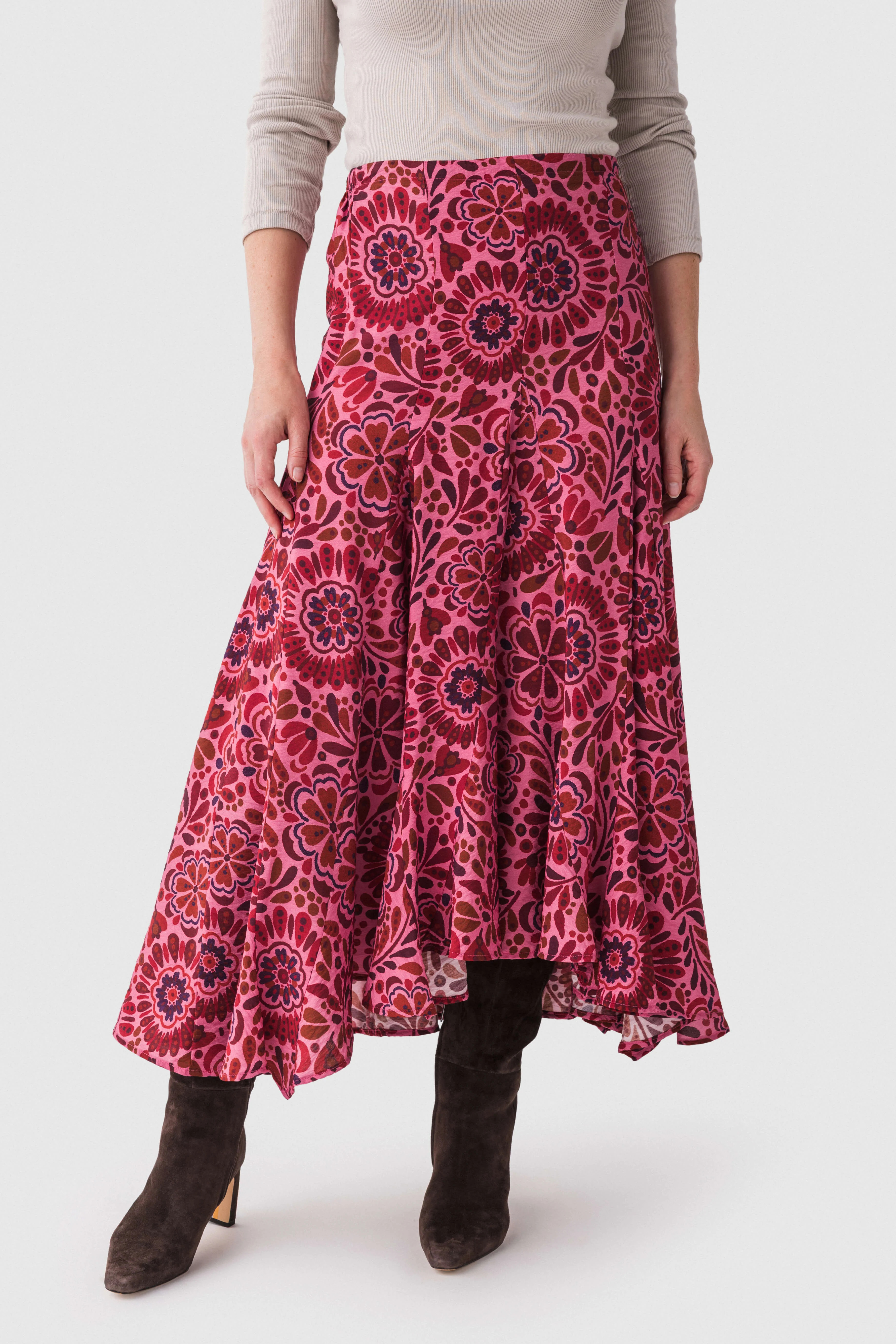 Olivaceous Xurshia Midi Skirt | Social Threads
